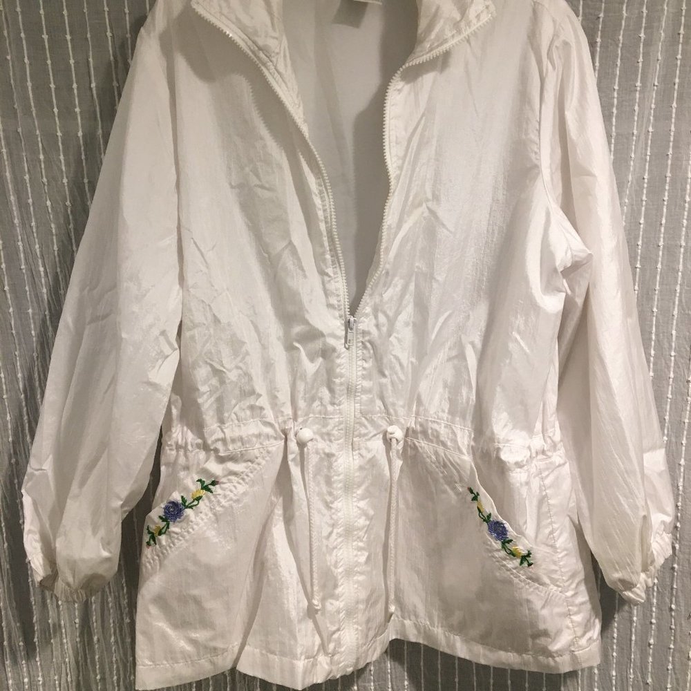 Vintage Blair Embroidered White Windbreaker